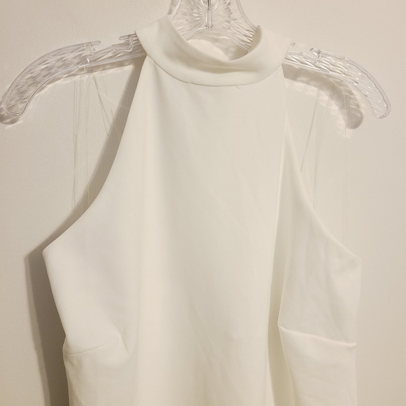 Teeze Me | Women's White Trendy Plus Size Halter Sheath Dress (Size 16/17) - Picture 4 of 10